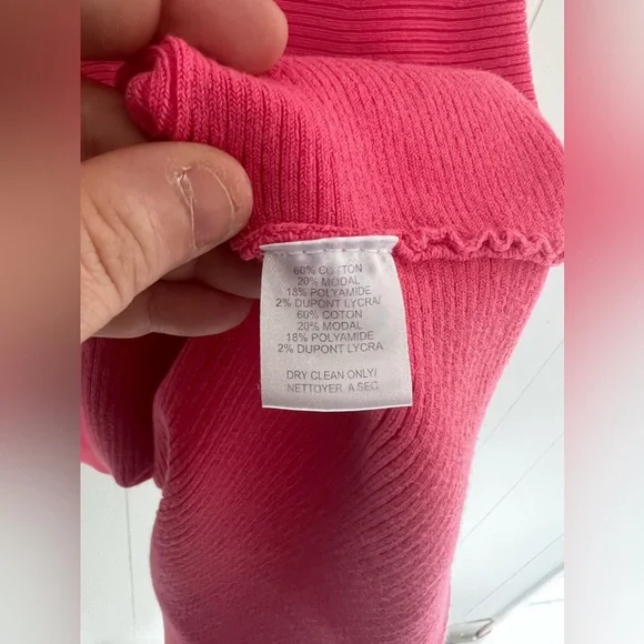 Trina Turk Fit & Flare Knit Cozumel Ribbed Sweater Dress in Hot Coral Pink - Picture 5 of 10